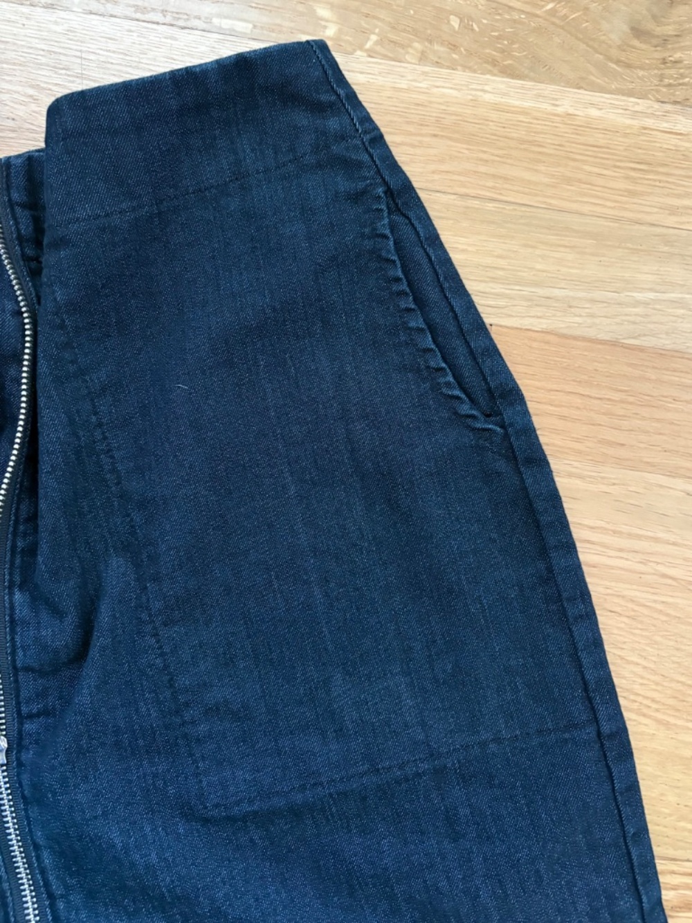 Prairie Underground Denim Zipper Pleat Skirt, Large - Picture 5 of 6
